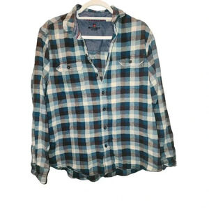 Woolrich Outdoors Dark Teal Plaid Button Down Men's XL